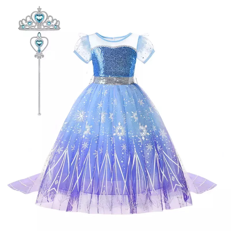 Elsa menina vestidos princesa traje crianças lantejoulas fantasia crianças cosplay rainha roupas halloween carnaval vestidos de festa