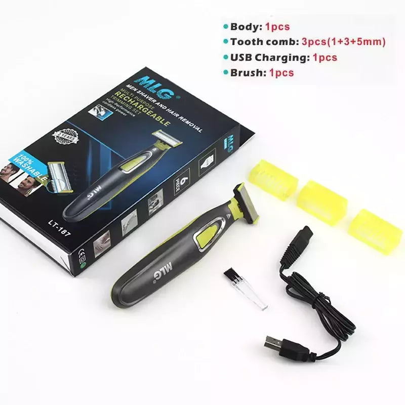 Barbeador elétrico sem fio para homens, aparador de barba profissional, barbeador recarregável USB, máquina de barbear para rosto e cabelos masculinos