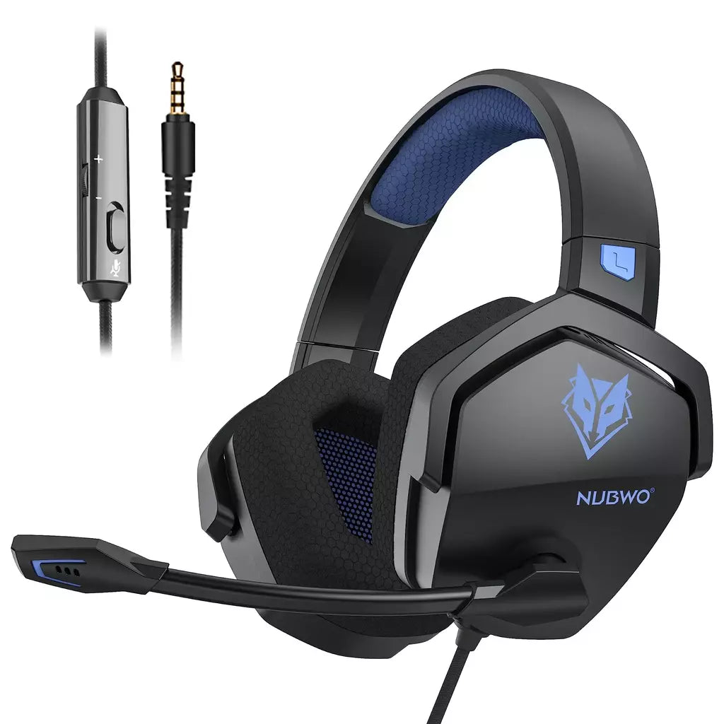 NUBWO N16 Gaming Headset Microfone com cancelamento de ruído, fone de ouvido com fio de som estéreo para PS5, PS4, Xbox One, Switch, PC, fone de ouvido para jogadores