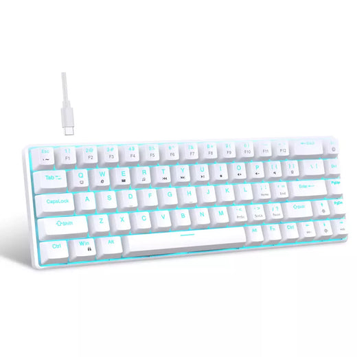 Teclado mecânico para jogos, LED retroiluminado, Interruptor azul, Ergonômico RGB, Quente, Troca, Jogos, PC, Laptop, Escritório, 68 Chaves