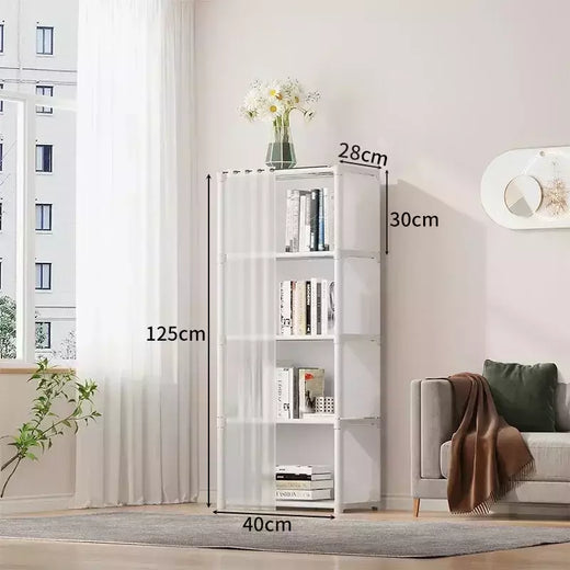 Dustproof High Capacity Partition Wardrobe, Open Bookshelf, Montagem simples Armário de armazenamento, Mobília do quarto, 6 camadas, 5 camadas