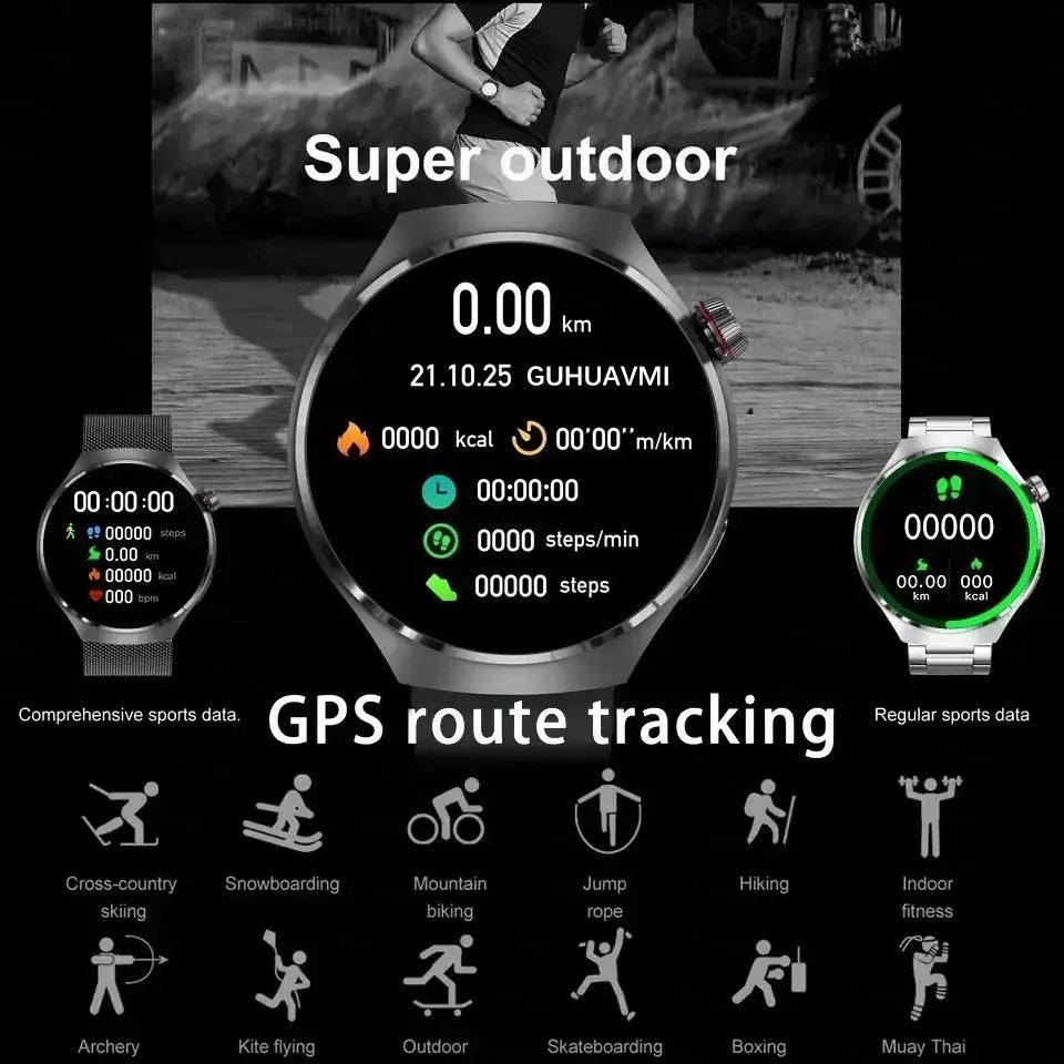 Xiaomi para pro relógio inteligente masculino 4 pro amoled tela hd bluetooth chamada gps nfc freqüência cardíaca açúcar no sangue smartwatch 2024 novo