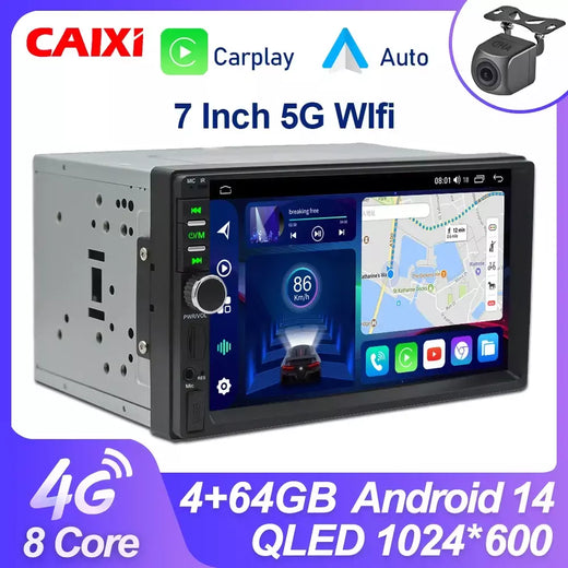 Caixi rádio universal 2din android 14 carro multimídia carplay autoradio gps para toyota nissan jeep hyundai kia chevrolet vw fiat