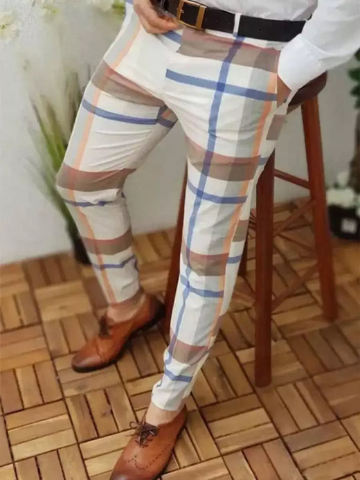 Calça esportiva longa elástica masculina, terno da moda, calça de negócios, nova primavera, verão, outono