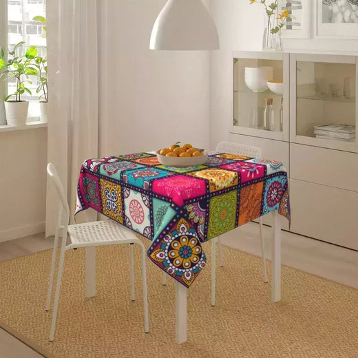 Bohemian Mandala Toalha de Mesa, Resistente a Manchas, Poliéster, Casamento, Festa, Casa, Jantar, Mesa de Café Acessórios