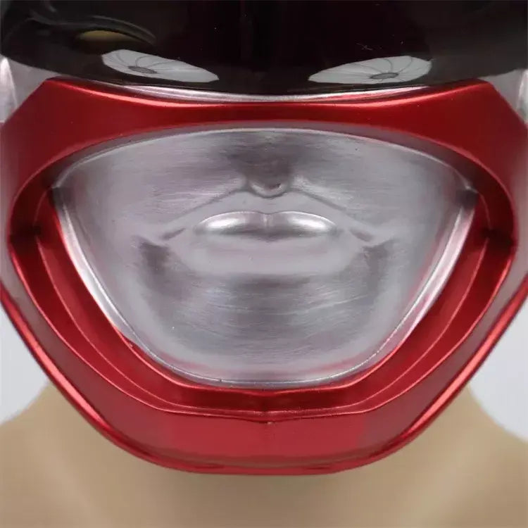 Em estoque halloween power rangers capacete super-herói equipe guerreiro vermelho cosplay máscara acessórios traje para adultos crianças presente de halloween