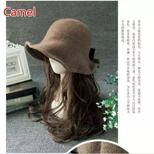 Chapéu de lã de bowknot vintage feminino, Fedoras para senhoras, cúpula de feltro para casamento Igreja Jazz, boné feminino elegante, outono e inverno