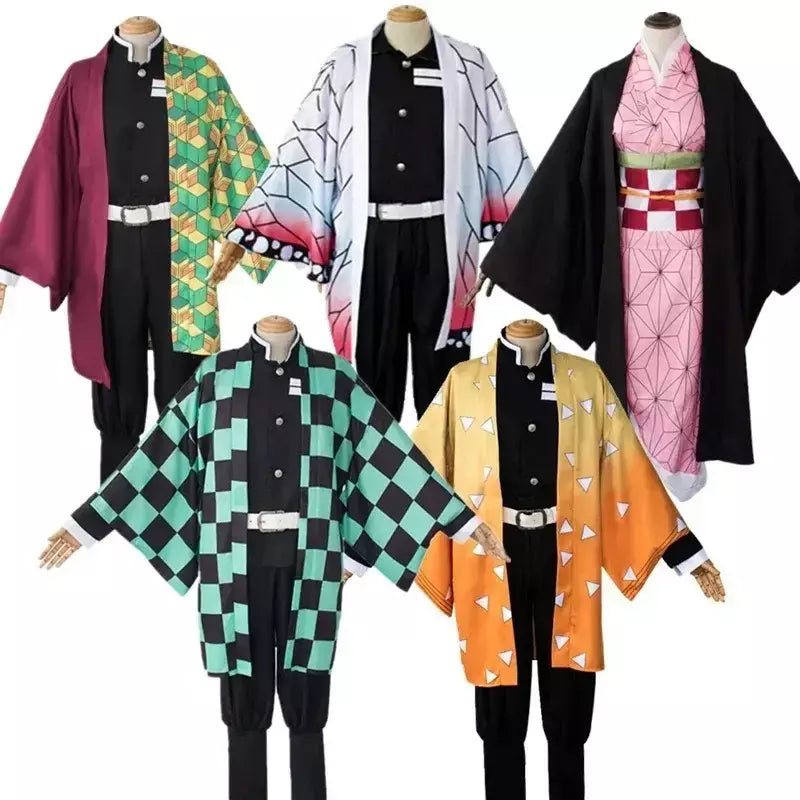Novo demônio slayer cosplay tanjiro nezuko cosplay crianças shinobu traje anime japonês dos desenhos animados traje de halloween presentes de natal