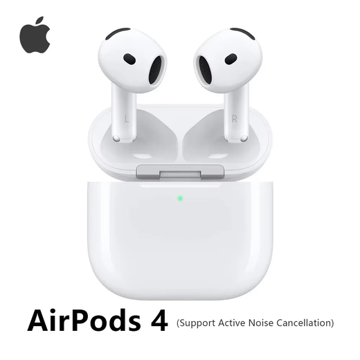 Novo Apple AirPods 4 suporta cancelamento de ruído ativo com estojo de carregamento MagSafe (USB-C) Fones de ouvido Bluetooth quarta geração
