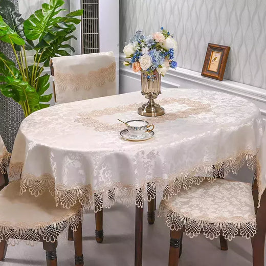 Toalha de mesa redonda do laço europeu para a sala de estar, mesa de chá simples, hotel, hotel, agregado familiar, luxo, pano