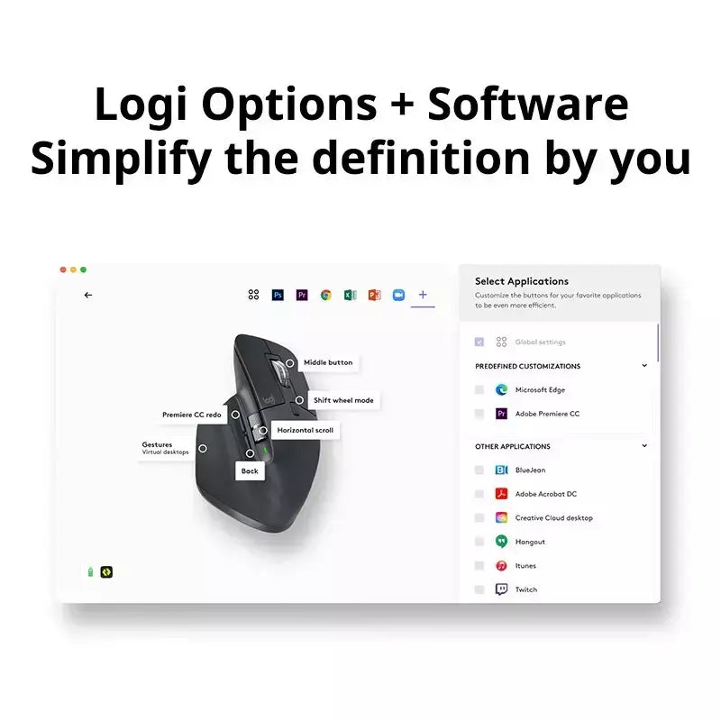 Logitech MX Master 3S sem fio Bluetooth Mouse High End Laptop Tela Cruz
