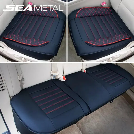 SEAMETAL Capa de assento de carro totalmente cercada, couro PU premium, protetor de assento automático, almofada anti-arranhões, tapete de proteção para cadeira