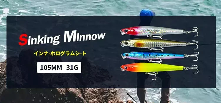 110mm 38g 90mm 31g afundando isca de pesca pesado minnow fundição pesca corrico robalo truta isca pesca isca dura 9152
