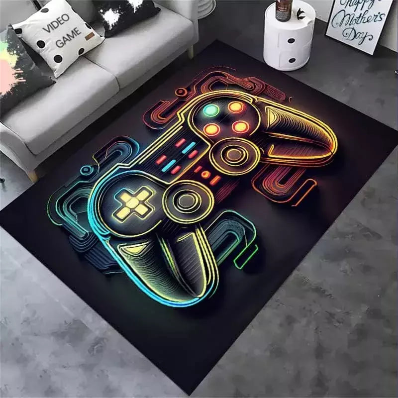 Tapete de jogos antiderrapante gamer com controlador, máquina de lavar roupa, decoração do quarto, tapete para quarto dos meninos, Design