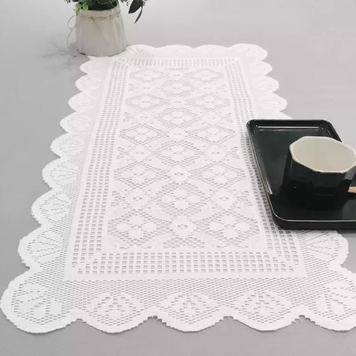 Modern Minimalista White Lace Table Runner, Nordic Style Table Decoration Set, Toalha de mesa de linho, adequado para cozinha e restaurantes