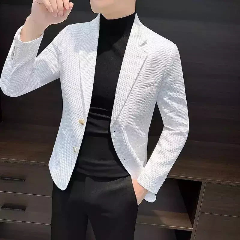 Blazer fino preto slim fit masculino, jaquetas masculinas, casaco de negócios, estilista de luxo, roupas de alta qualidade, novo, 2021