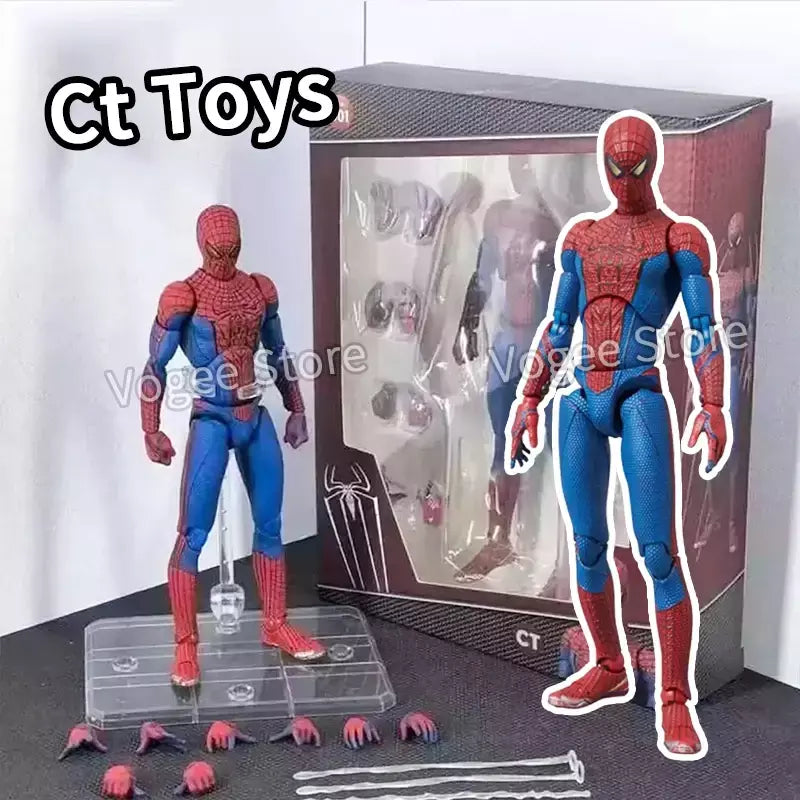 Ct brinquedos homem aranha mafex 185 clássico traje anime figura ver milhas morales 2099 homem-aranha figura de ação estatueta brinquedos crianças presente