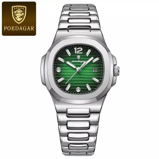 POEDAGAR-Relógio Quartzo Quadrado Feminino com Caixa, Relógios Femininos, Impermeável, Data, Feminino, Relógio, Luxo, Vestido
