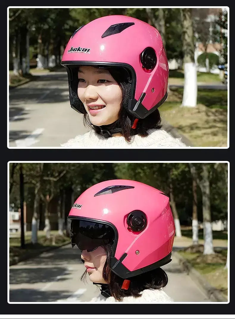 Capacete de motocicleta masculino feminino quatro estações capacete para motocicleta cascos para moto lente dupla corrida meia capacete