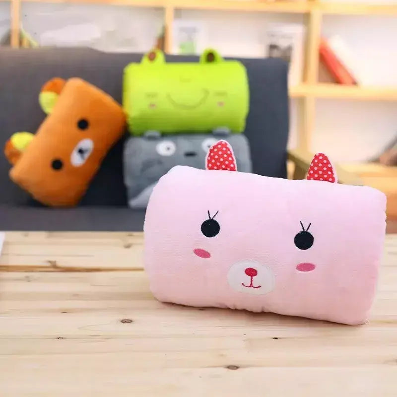 Crianças bonito presente inverno dos desenhos animados de pelúcia suho mão travesseiro mais quente, ferói fraco classe 1 braço travesseiro, presente das crianças