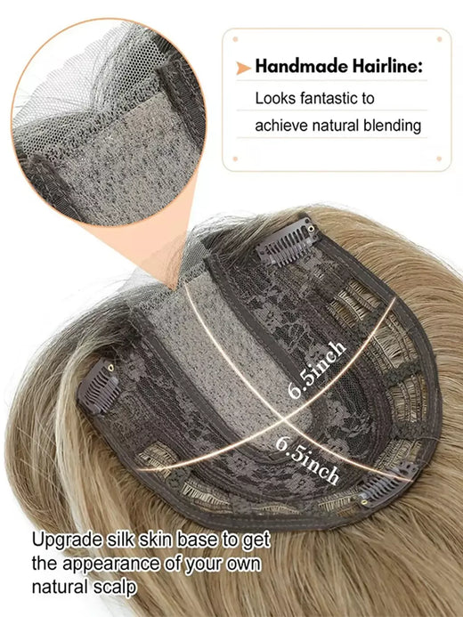 Toppers de cabelo ondulado de 22 polegadas para mulheres toppers peças de cabelo para mulheres com desbaste cabelo ombre destaque peruca sintética clipe no cabelo