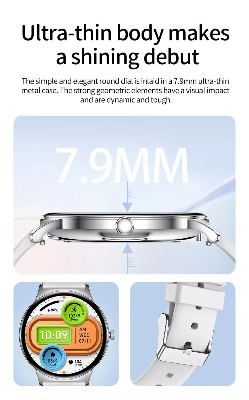 Para huawei novo ultra fino amoled relógio inteligente tela feminina sempre exibir tempo freqüência cardíaca bt chamando high-end moda smartwatch