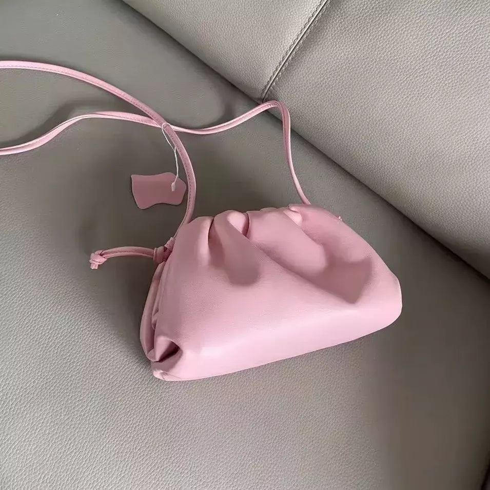 Saco de Nuvem de Couro Genuíno para Mulheres, Couro Macio, Ombro Crossbody Bags, Alta Qualidade, Embreagens Femininas Noite, Senhoras, 2023