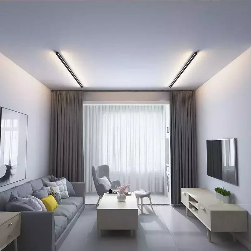 Quarto minimalista, lâmpada de cabeceira, decoração de casa, lâmpada de parede extremamente estreita e alongada, lâmpada de parede de fundo, iluminação de sala