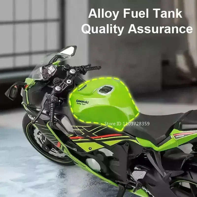 1:12 sportster modelo de brinquedo motocicletas liga diecast nijia ZX-6R motos som luz absorção choque pneus borracha crianças presente
