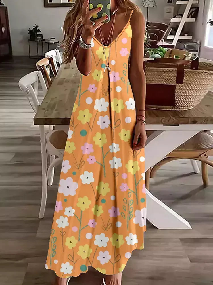 Vestido de cabeçada com estampa floral elegante feminino, casual roupas de praia, plus size, férias, Havaí, novo, 2024