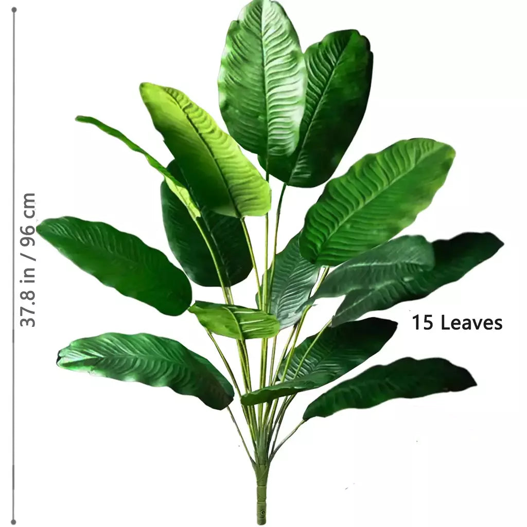 Palmeira tropical artificial 60-90-120cm(47,2 pol.) folhas de planta de banana falsa toque real planta de plástico strelitzia para jardim doméstico