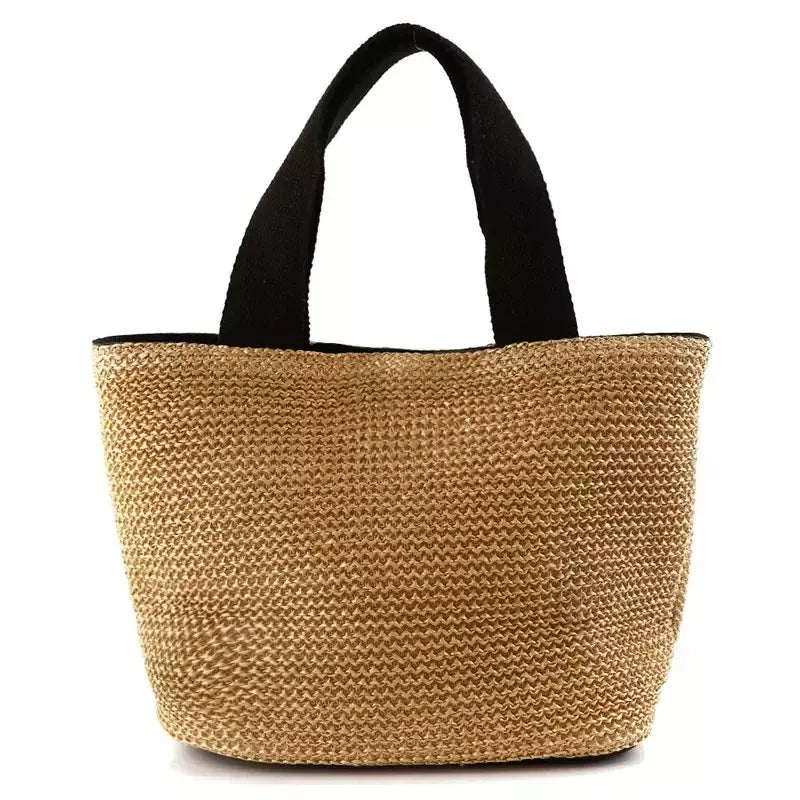 Fsafashion-bolsa de tecido palha para mulheres, bolsa casual para férias, bolsas com alça superior, bolsas de ombro retrô artesanais, moda feminina, 2024