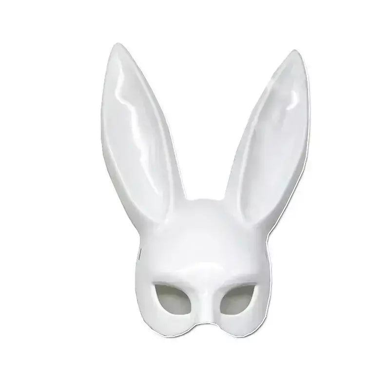 1 pçs preto branco coelho máscara festa de halloween decoração festa orelhas longas coelho máscara traje cosplay ?