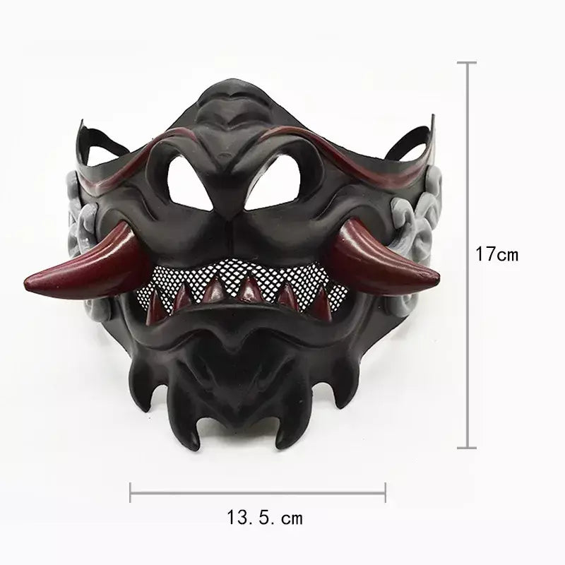 Halloween japonês samurai fantasma diabo máscara halloween diabo guerreiro role play horror diabo guerreiro prajna assassino máscara grossa