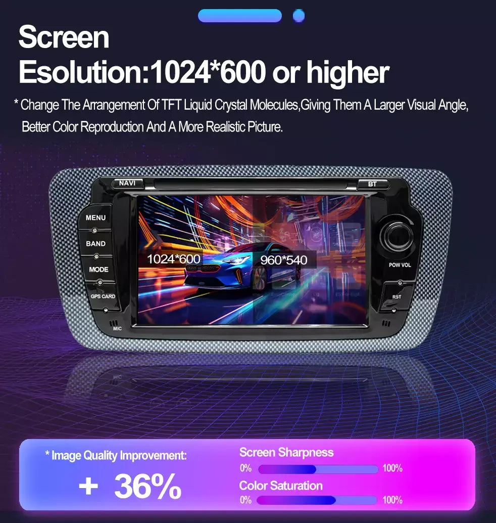 Rádio automotivo sem fio carplay android auto para seat ibiza 6j 2009 - 2013 4g wifi multimídia navegação gps 2din 7 "unidade principal estéreo