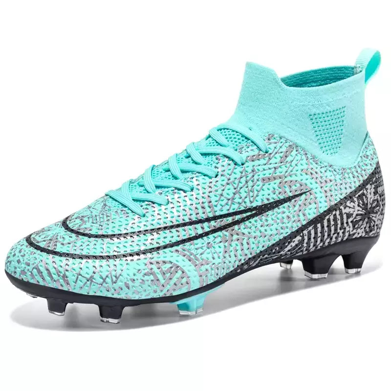 Botas de futebol de alta qualidade para crianças sapatos de tornozelo alto sapatos de futebol de grama sapatos de futebol de alta qualidade fg/tf