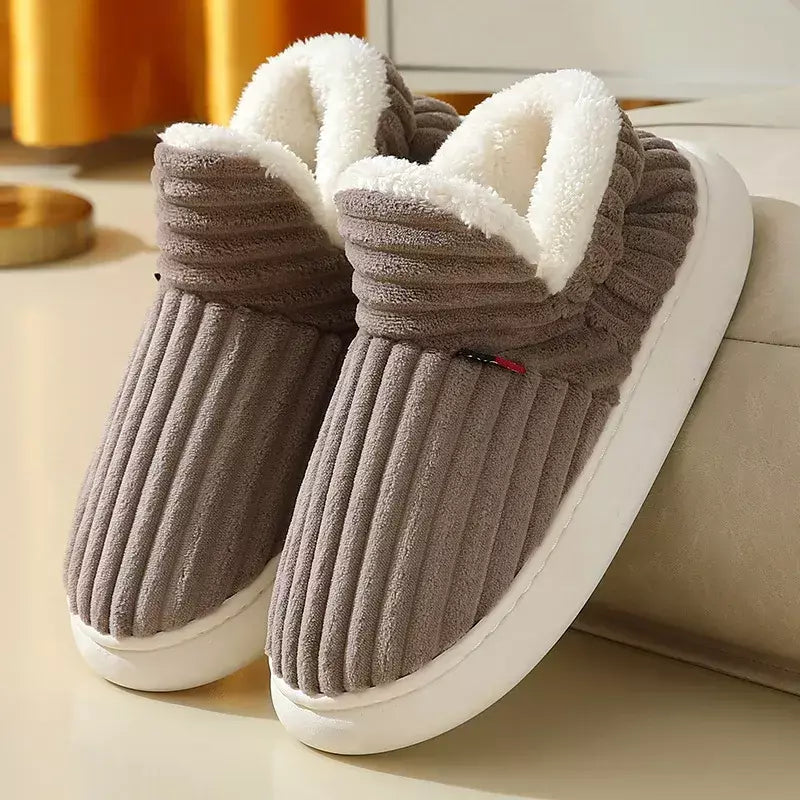 Pallene novos chinelos de pele para mulheres homens inverno peludo moda quente tornozelos de pelúcia aconchegante slides para casa interior sola macia sapatos de algodão