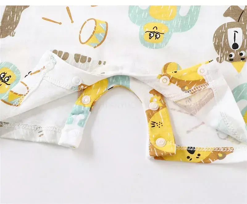 Bonito dos desenhos animados do bebê macacão verão de manga curta algodão fino recém-nascido roupas infantis bodysuit meninos meninas rastejando roupas macacão
