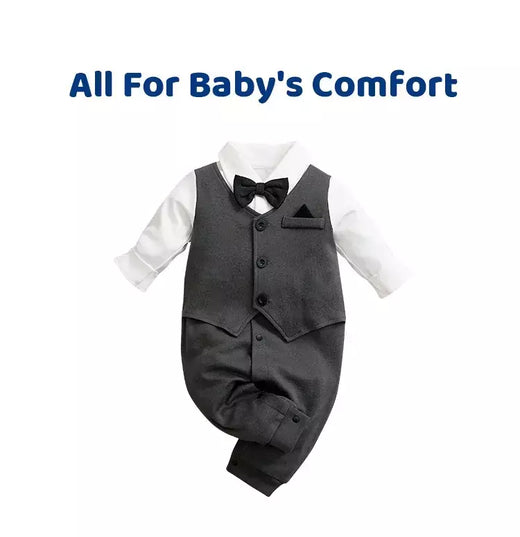 0-18m roupas para recém-nascidos cavalheiro bonito terno de festa formal algodão confortável macio primavera e outono manga comprida bodysuit do bebê