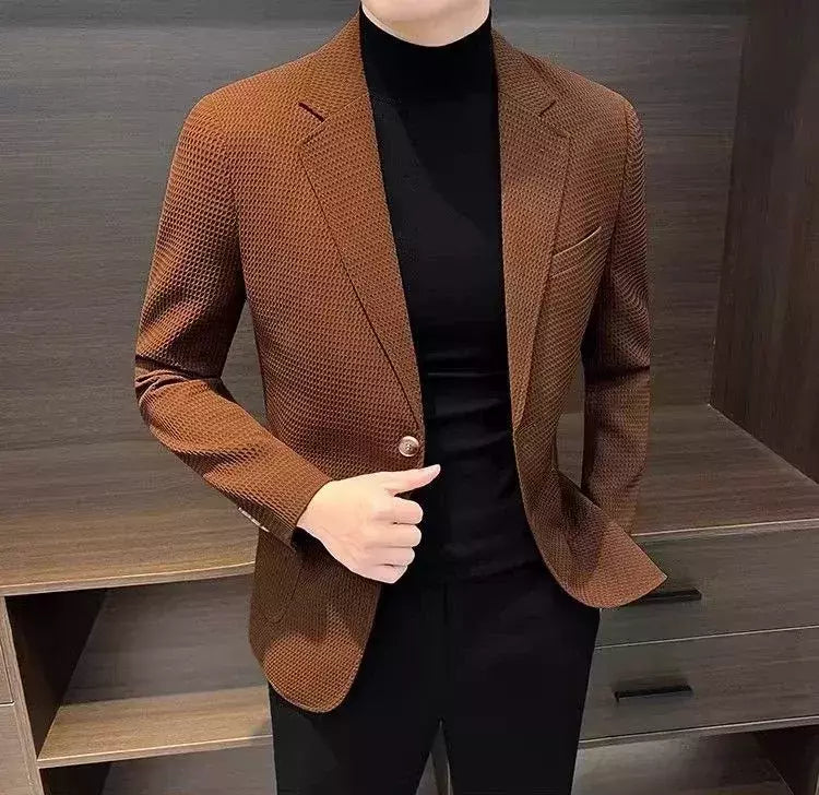 Blazer fino preto slim fit masculino, jaquetas masculinas, casaco de negócios, estilista de luxo, roupas de alta qualidade, novo, 2021