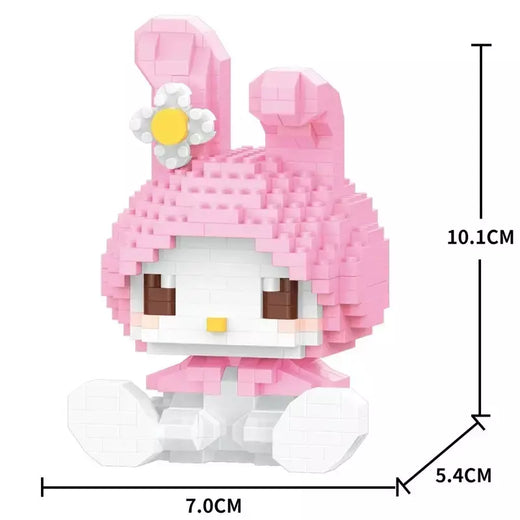 * Sanrio anime olá kitty minha melodia cinnamoroll pompompurin kuromi amigos blocos de construção tijolos menina crianças brinquedo do miúdo presente conjunto