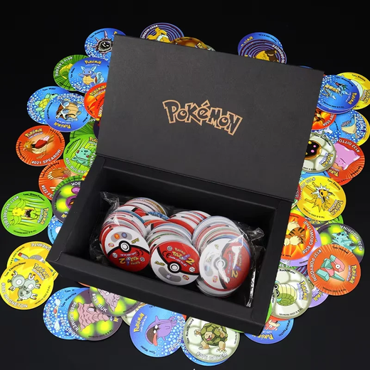 1 caixa 3d redondo pokemon tazos 1/2/3 geração traços álbum treinador pikachu eevee anime coleção cartões criança 10/160/100pcs cartões