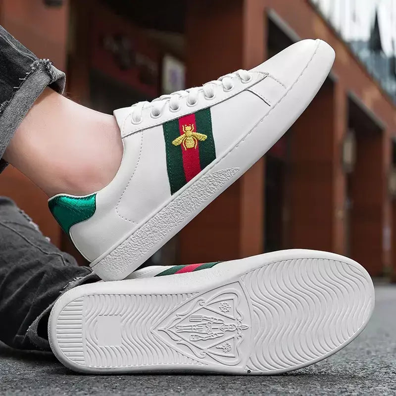 Tênis homem plano de alta qualidade casual esportes couro confortável sapatos de caminhada design de luxo sapatos de skate originais para homem