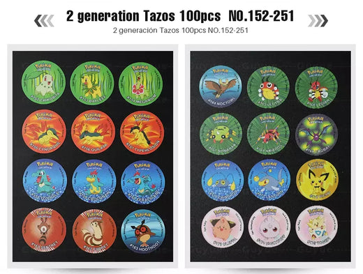 1 caixa 3d redondo pokemon tazos 1/2/3 geração traços álbum treinador pikachu eevee anime coleção cartões criança 10/160/100pcs cartões