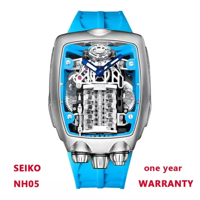 Pindu design relógios masculinos marca superior de luxo militar esporte masculino nh05 relógio automático à prova dwaterproof água relógios mecânicos montre homm