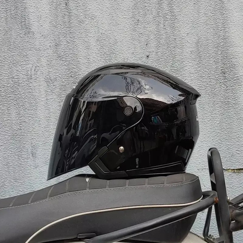 Homens motocicleta metade capacetes lente dupla scooter moto capacete casco aldeia equitação capacete de moto motocross capacetes-JIEKAI