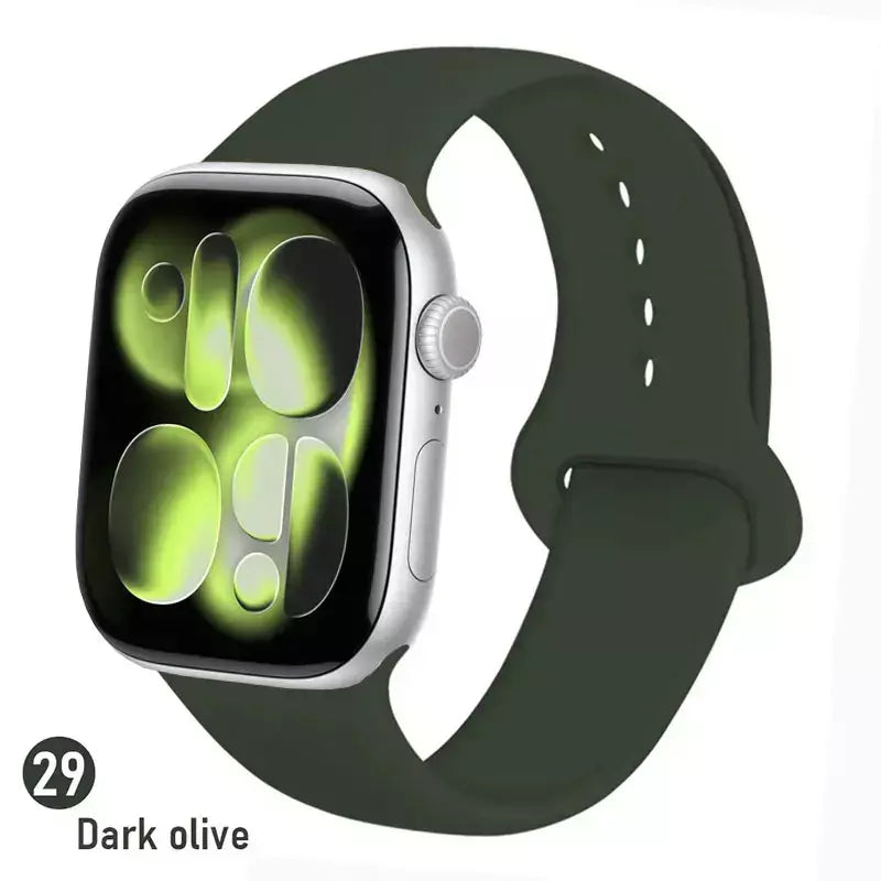 Pulseiras de silicone para apple watch pulseira 44mm 45mm 40 41mm 42-46mm pulseiras esportivas iwatch série 10 11 9 8 7 6 5 4 se ultra 3/2 49mm