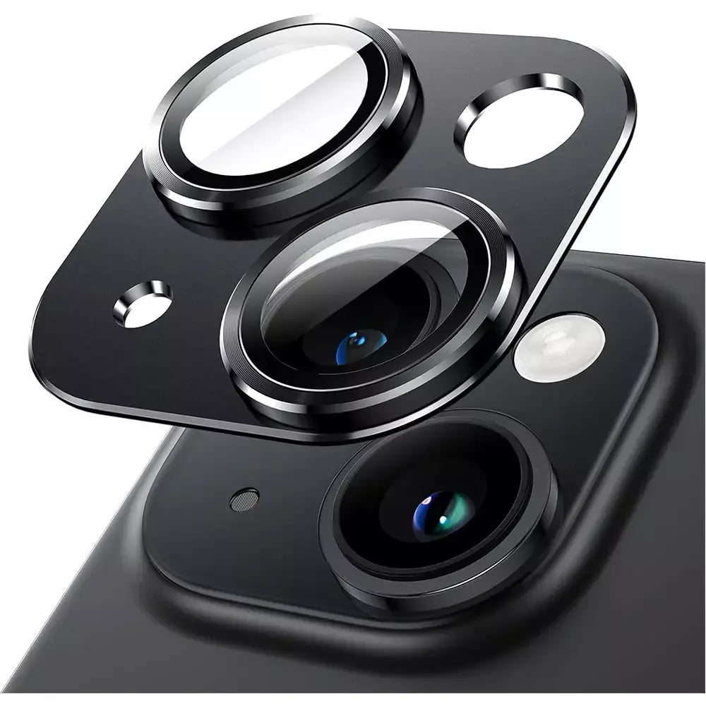 Metal Vidro Temperado Camera Lens Protector, Capa para iPhone 15 Pro Max, 14 Plus, 13 Mini, 15 Pro, 14Pro, Proteção Acessórios do Telefone