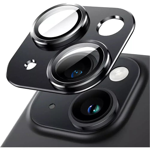 Metal Vidro Temperado Camera Lens Protector, Capa para iPhone 15 Pro Max, 14 Plus, 13 Mini, 15 Pro, 14Pro, Proteção Acessórios do Telefone