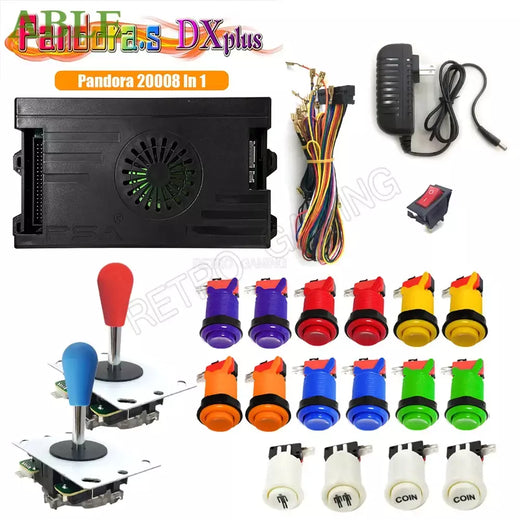 Pandora saga box dx plus 20008 em 1 kit diy 5pin joystick estilo happ botão de pressão arcade game console gabinete para máquina bartop